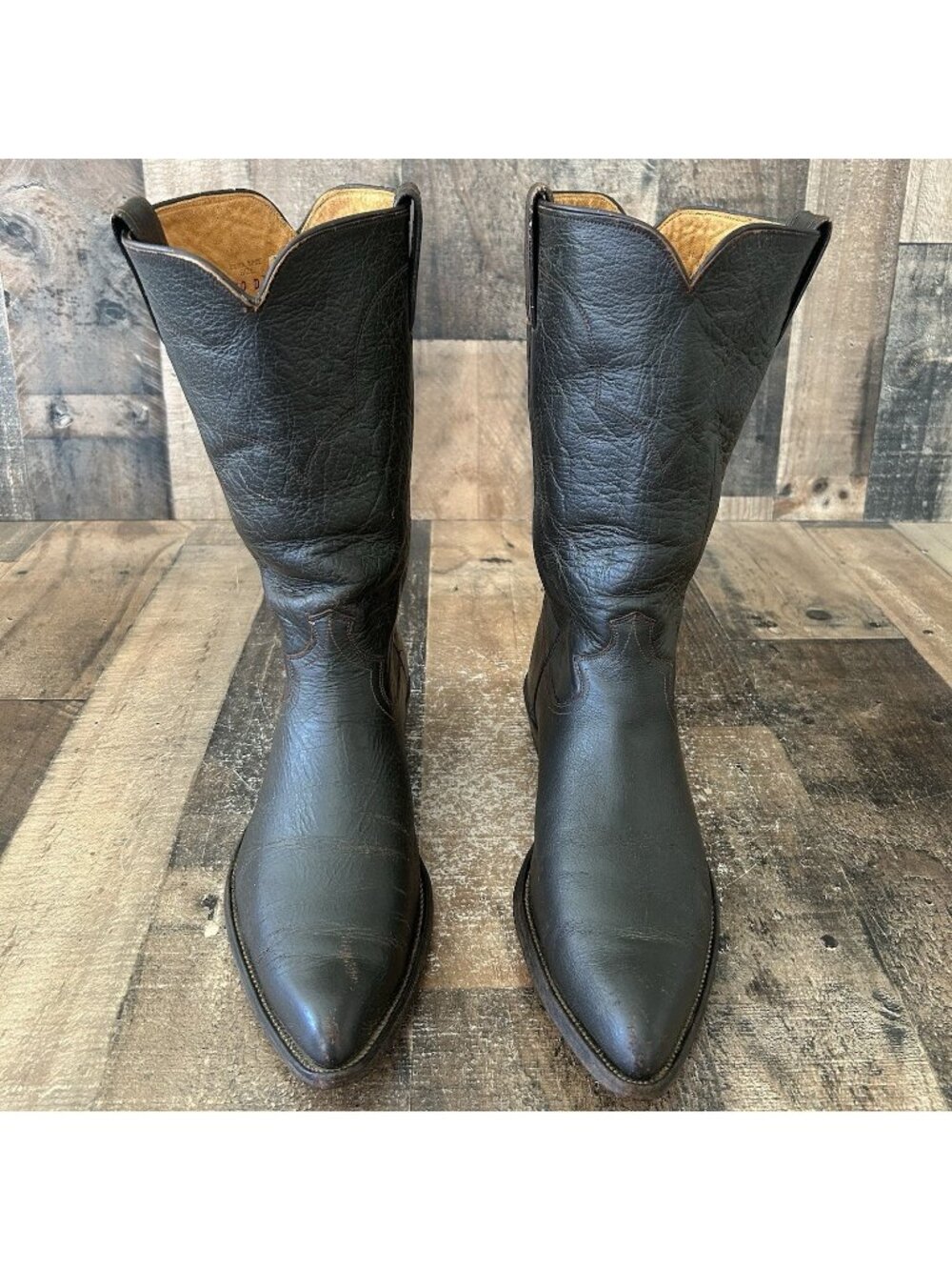Justin Vintage White Label Western Cowboy Boots Mens 10 D